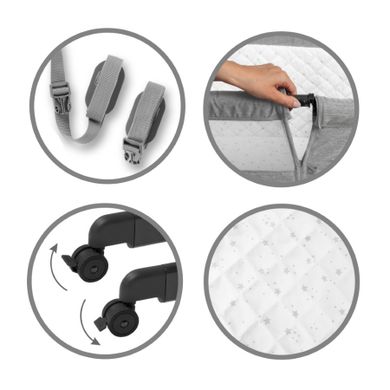 Kidwell, Snuzzy, łóżeczko dostawne, Light Gray