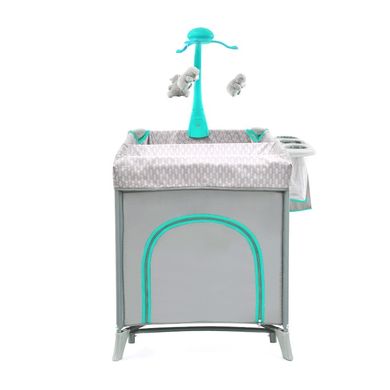 Kinderkraft, Joy, łóżeczko turystyczne, szaro-miętowe