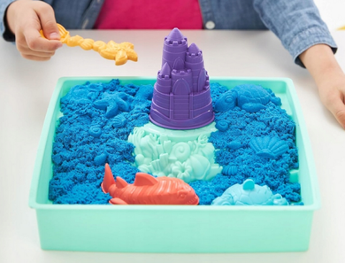 Kinetic Sand, piasek kinetyczny z piaskownicą, zielony