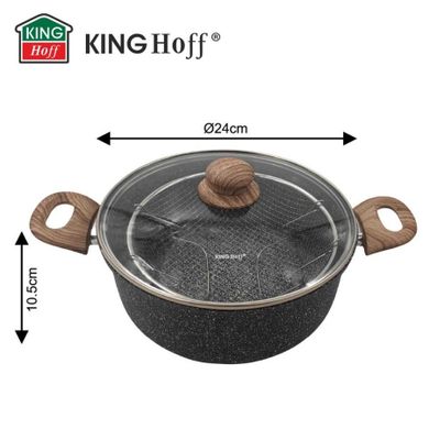 Kinghoff, garnek marmurowy z koszem do smażenia, 4l, kh-1985