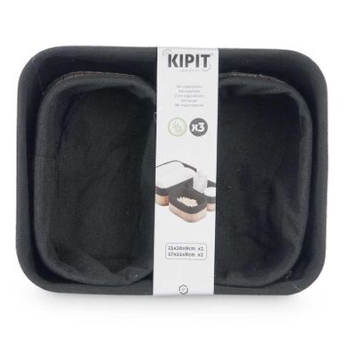 Kipit, Vivid, koszyki do łazienki bambusowe, 3 szt.