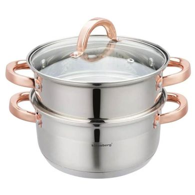 Klausberg, garnek na parę, rose gold, 20 cm, 3 elementy