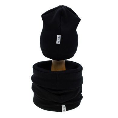 Komplet chłopięcy, Czapka, Komin, czarny, Nicol