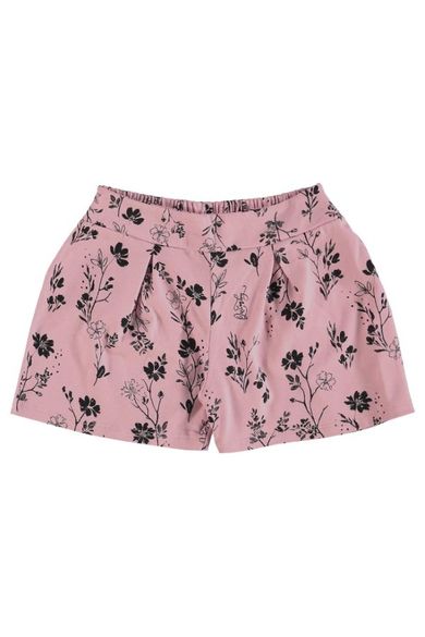 Komplet dziewczęcy, Bluzka z krótkim rękawem, crop top, Szorty, różowy, Quimby