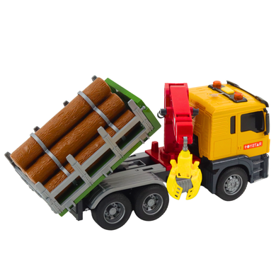 Lean Toys, ciężarówka z dźwigiem do drewna, pojazd interaktywny