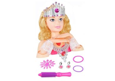 Lean Toys, głowa lalki do stylizacji z akcesoriami