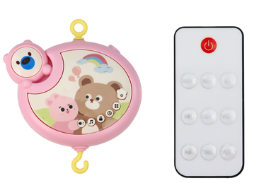 Lean Toys, karuzela do łóżeczka, projektor i dźwięki, różowa