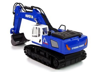 Lean Toys, koparka gąsienicowa, pojazd zdalnie sterowany, niebieska