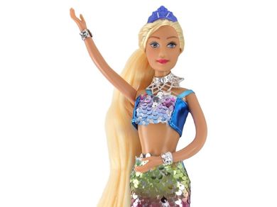 Lean Toys, lalka syrenka, niebieska