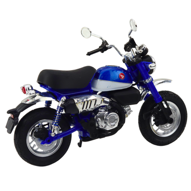 Lean Toys, motocykl retro, pojazd interaktywny, metalowy, niebieski, 1:12