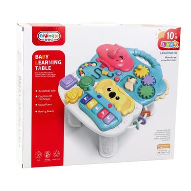 Lean Toys, muzyczny stolik edukacyjny, różowy