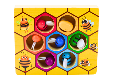 Lean Toys, plaster miodu, sorter pszczółek, drewniana gra zręcznościowa