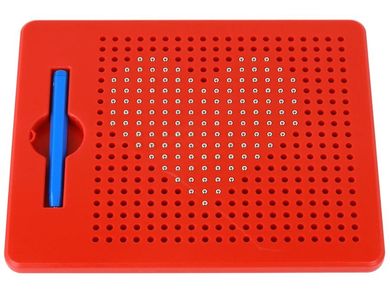 Lean Toys, tablica magnetyczna, kulki i szablony, czerwona