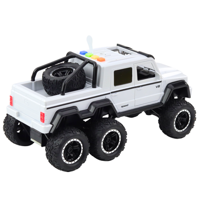 Lean Toys, terenówka, pojazd interaktywny z napędem, biały, 1:16