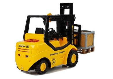 Lean Toys, wózek widłowy z naciągiem, pojazd, 1:16