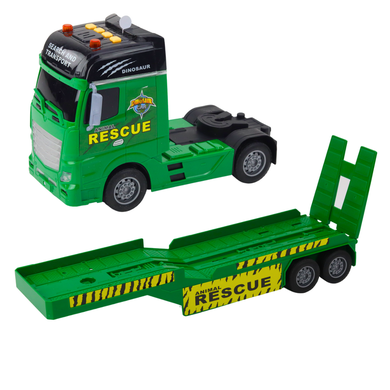Lean Toys, zestaw pojazdów ratunkowych z dinozaurem, interaktywny