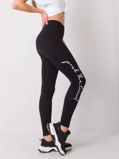 Legginsy damskie, czarne, Rue Paris