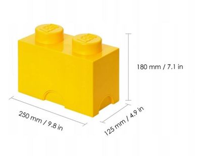 LEGO, Brick 2, pojemnik klocek, żółty