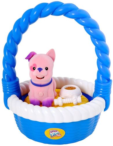 Little Live Pets, Mówiąco szczekający piesek w koszyku, różowy, zabawka interaktywna