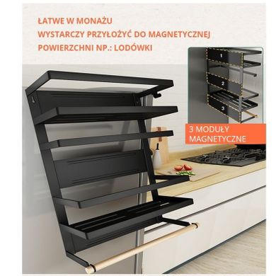 Magnetyczny organizer na akcesoria kuchenne, trzypoziomowy