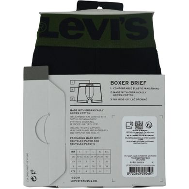 Majtki bokserki męskie, zielone, zestaw, 2 szt., Levi's