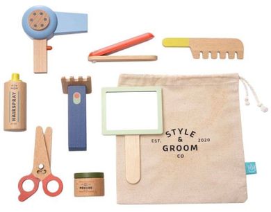 Manhattan Toy, Style & Groom, drewniany zestaw małego fryzjera, 9 elementów