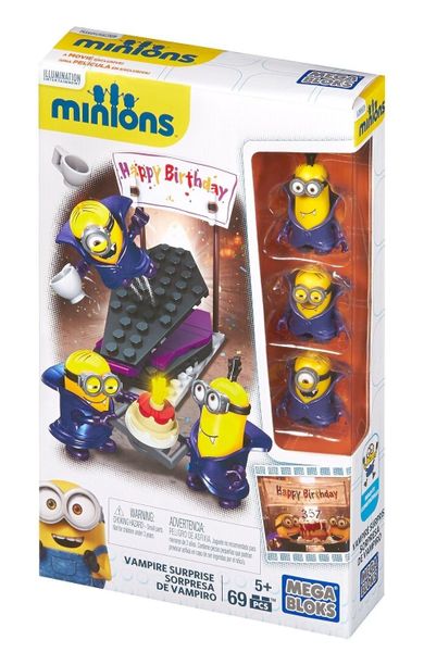 Mega Bloks, Minionki, Wampirza niespodzianka urodzinowa, klocki, 69 elementów