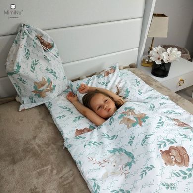 MimiNu, Lulu Natural, śpiworek przedszkolaka z woreczkiem + poduszka