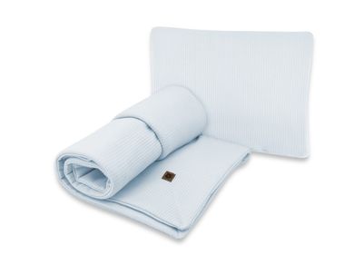 MimiNu, Soft, zestaw: pościel z wypełnieniem, TOG 1.75, baby blue, 75-100 cm