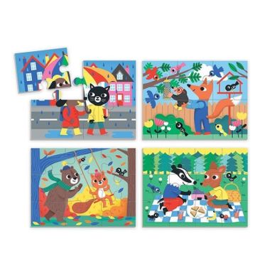 Mudpuppy, puzzle progresywne, Życzliwość, 4, 6, 9 i 12 elementów