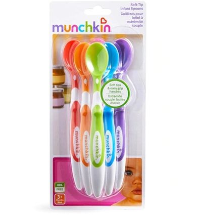 Munchkin, zestaw łyżeczek z miękką końcówką dla niemowląt, 6 szt.
