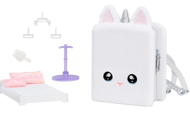 Na! Na! Na! Surprise 3-in-1, Unicorn Whitney Sparkles, lalka modowa + plecaczek sypialnia