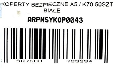 NC System, koperty bezpieczne, A5, białe, 50 szt.