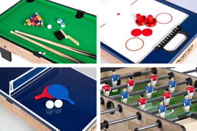 Neo-Sport, stół do gier 4w1: piłkarzyki + cymbergaj + bilard + ping-pong