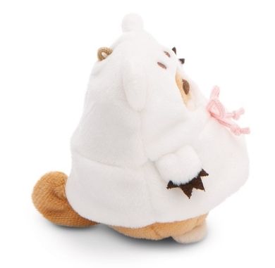 Nici, MyMochi, Pies Hiro z herbatą bąbelkową i kostiumem niedźwiedzia polarnego, maskotka w pudełku prezentowym, 8 cm