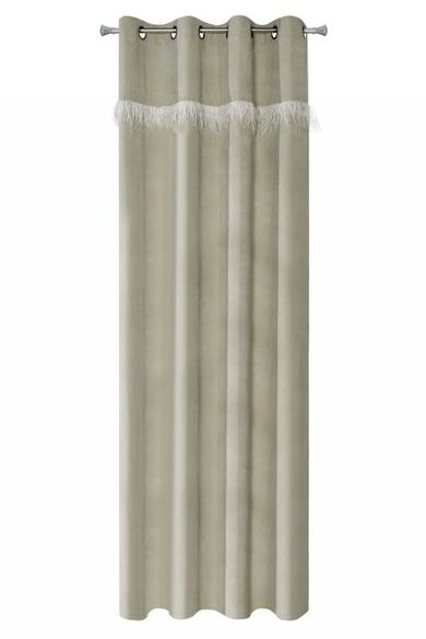 Nila, welwetowa zasłona na przelotkach, zdobiona piórkami, 140-250 cm