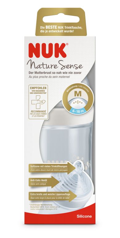 Nuk, Nature Sense, butelka, 6-18m, 260 ml