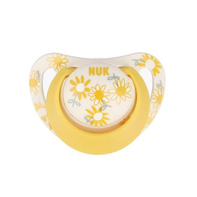 Nuk, Star, smoczek uspokajający, silikonowy, 18-36m, czerwono-żółty, 2 szt.