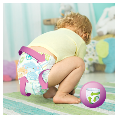 Pampers, Premium Protection Active Fit, pieluchy jednorazowe, rozmiar 4, 168 szt., zapas na miesiąc