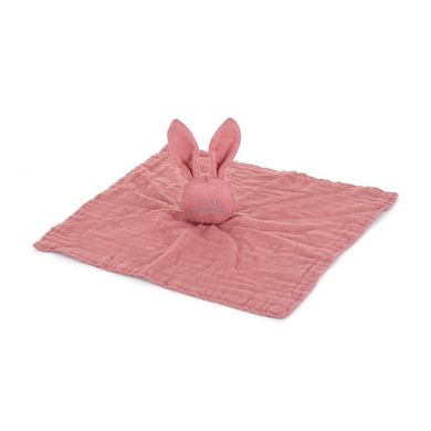 Petite&Mars, Hugo, kocyk z muślinu bambusowego z grzechotką, Dusty Rose, 0m+