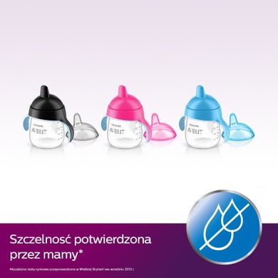 Philips Avent, Pingwinek, kubek bez rozlewania, czarny, 12m+, 260 ml