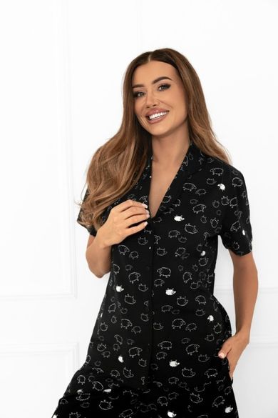 Piżama damska, czarna, Bonnie, Italian Fashion