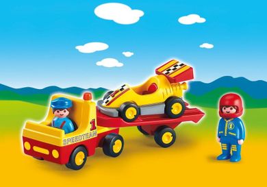 Playmobil, 1.2.3., Wyścigówka z lawetą, 6761