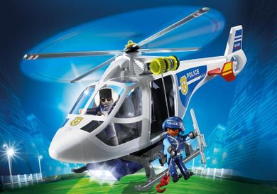 Playmobil, City Action, Helikopter policyjny z reflektorem LED, 6921
