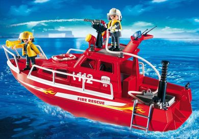Playmobil, City Action, Łódź strażacka z armatką wodną, 3128