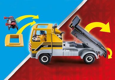 Playmobil, City Action, Plac budowy z wywrotką, 70742