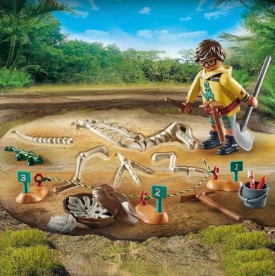 Playmobil, Dinos, Wykopalisko ze szkieletem dinozaura, 71527