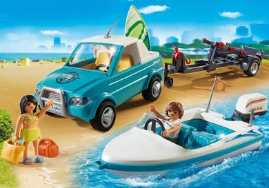 Playmobil, Family Fun, Surfer-Pickup z motorówką, 6864
