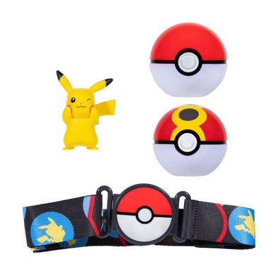 Pokemon, Clip'n'Go, Poke Ball Belt Set, pas trenera z figurką Pikachu
