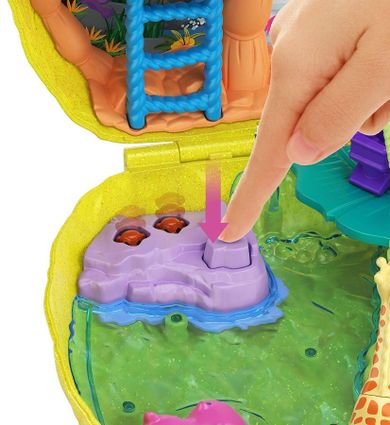 Polly Pocket, kompaktowa torebka Ananas, zestaw z laleczkami i akcesoriami
